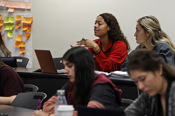 Student speaking during class